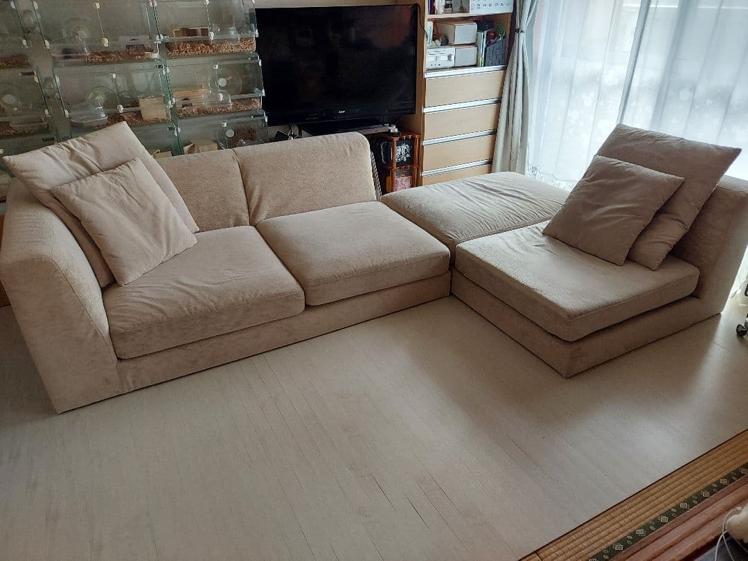 (shoooko様専用)ベージュ L字型 ファブリックソファセット