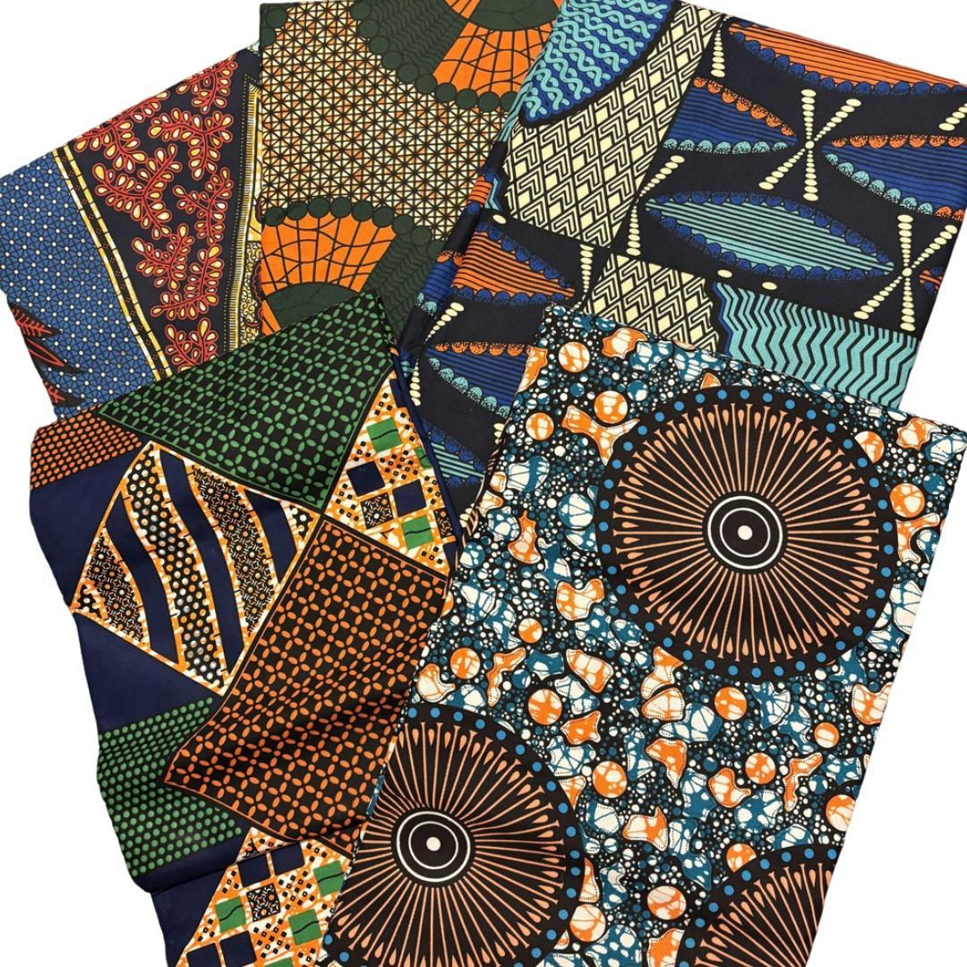アフリカ布 6ヤード 5種類セット アフリカンプリント　キテンゲ　生地 42,500円