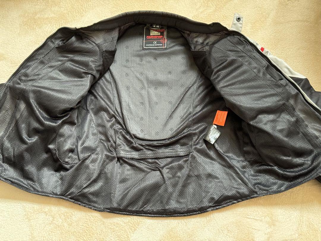 KOMINE バイクジャケット 2XL ブラック/シルバー
