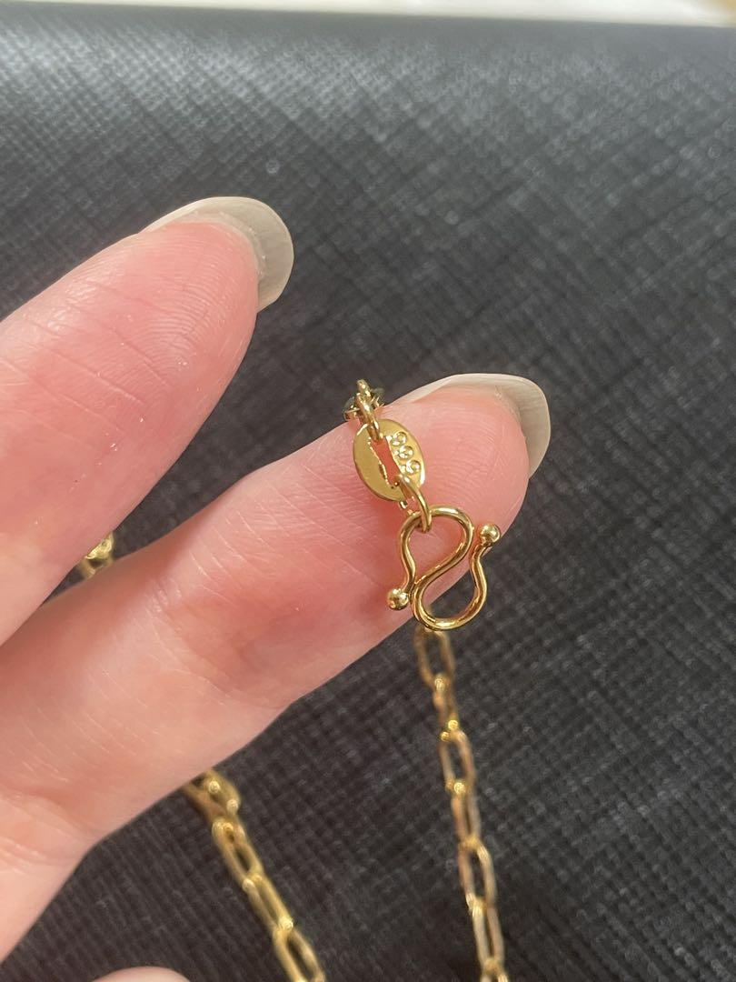 999刻印 ハートチャームブレスレット 24K