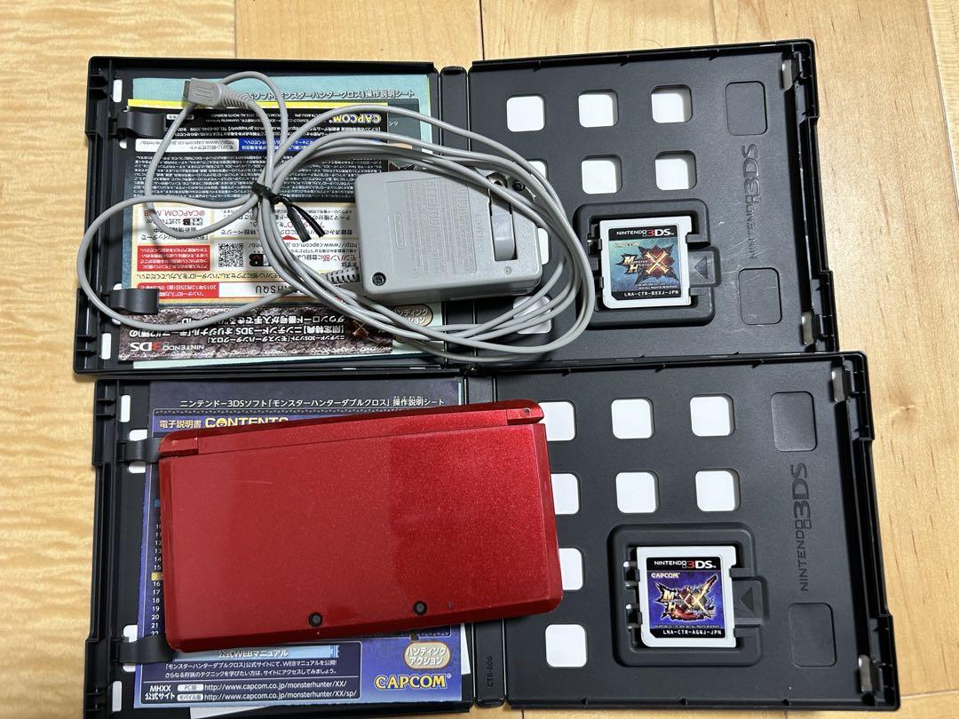 ニンテンドー3DS 赤 モンスターハンター4 X XX おまけパールカセット