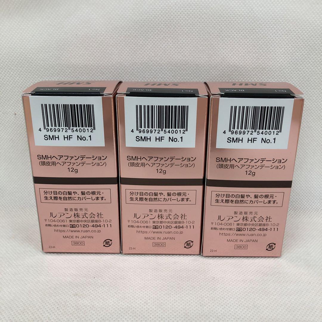 ルアン SMH 3個セット ヘアファンデーション 12g No.1 ブラック
