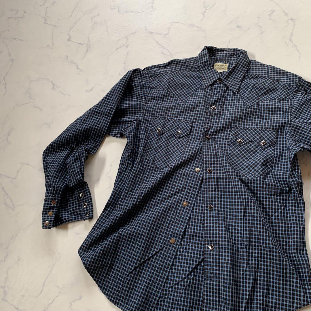old sugar cane check western shirt 東洋 レア