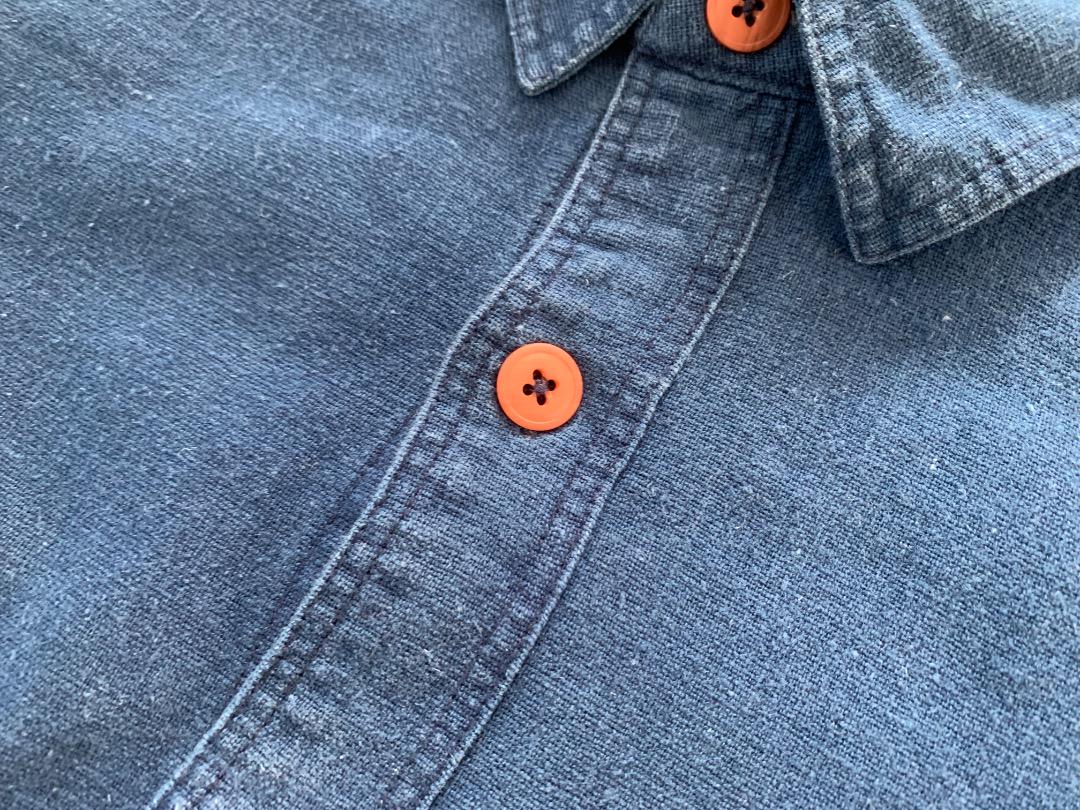 90年代　patagonia 90‘s インディゴ染め　ヘンプシャツ　リネン