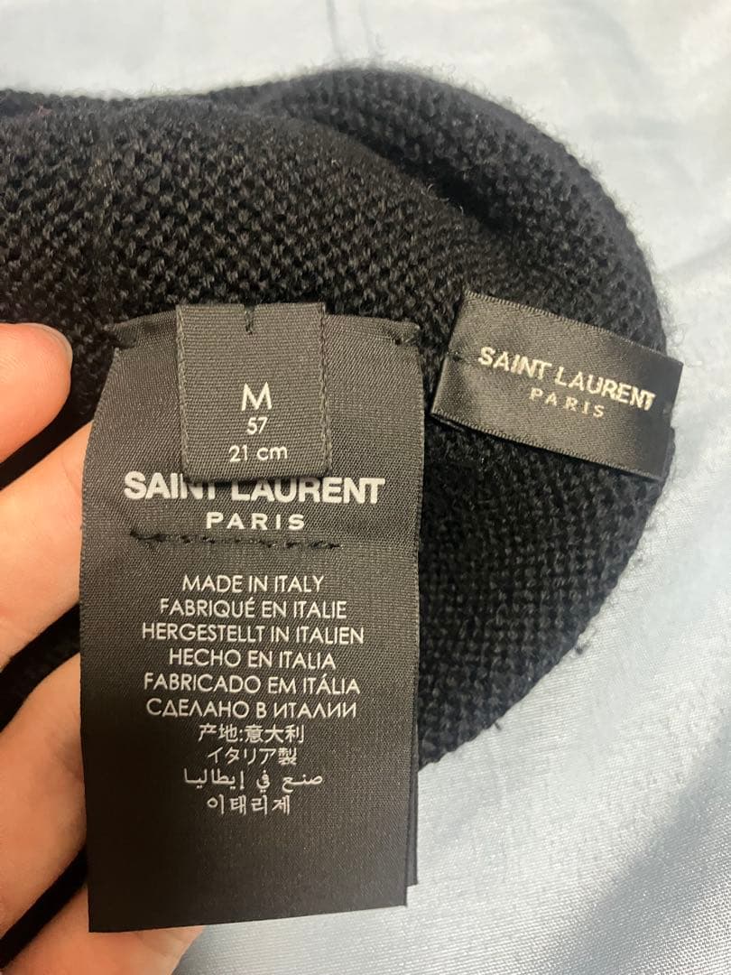 saint laurent 22aw ラインストーンベレー帽　ビジュー装飾