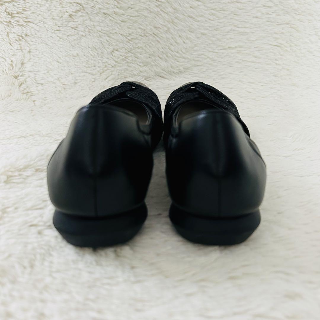 【未使用級美品】卑弥呼 ヒミコ クロスリボン スニーカー パンプス 23cm 黒