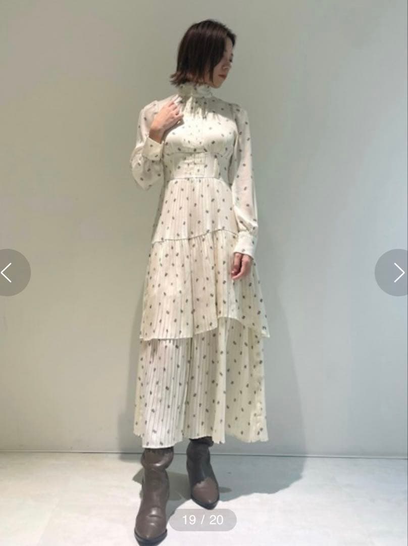 2wayボウタイプリーツワンピースS Lily Brown