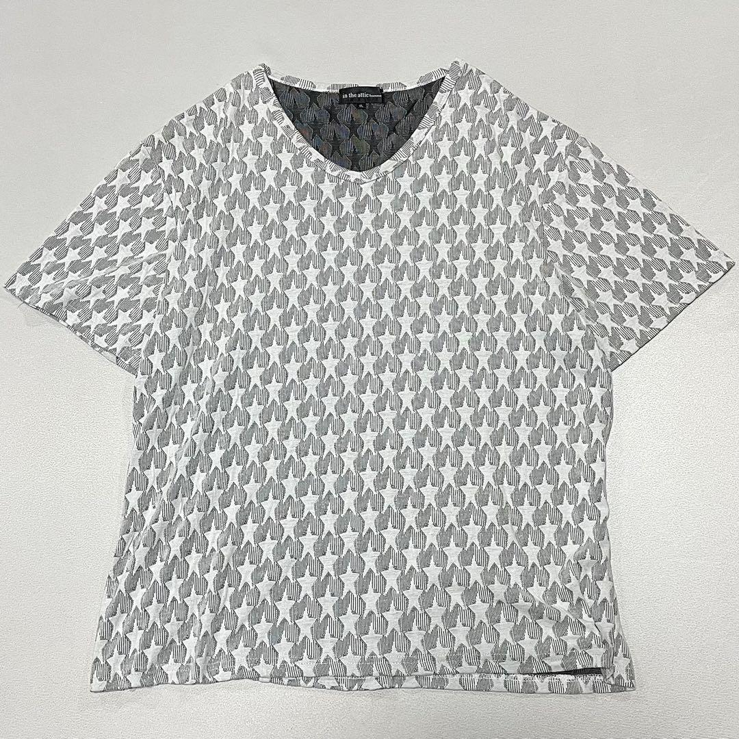 00s y2k 3XL スター 総柄 Ｖネック tシャツ 平成 お兄系 B系 5,676円