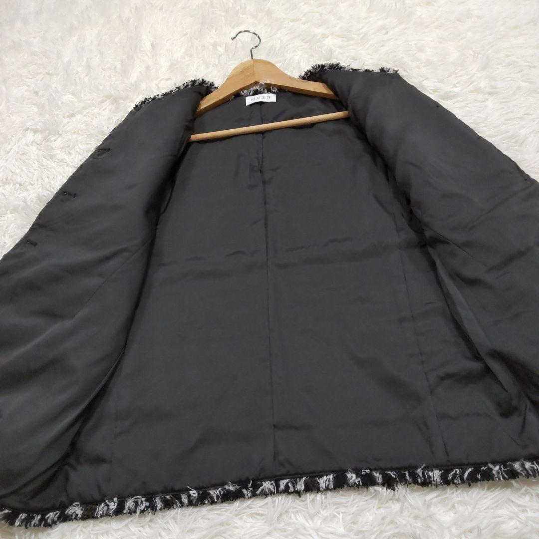PLST プラステ ミックスツイード ノーカラージャケット M
