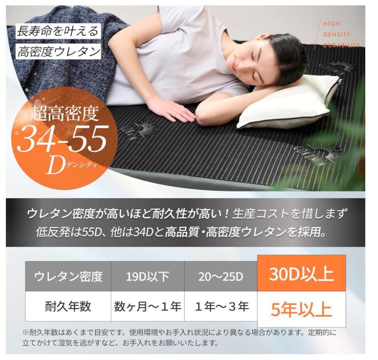 GOKUMIN マットレス シングル 高反発 3つ折り 寝返りしてもズレない