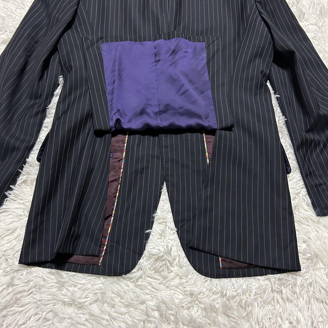 【美品】ポールスミス セットアップ スーツ ストライプ ネイビー デルフィノ