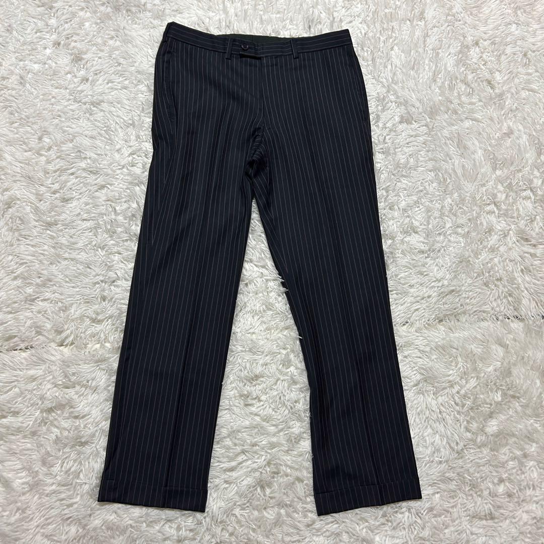 【美品】ポールスミス セットアップ スーツ ストライプ ネイビー デルフィノ