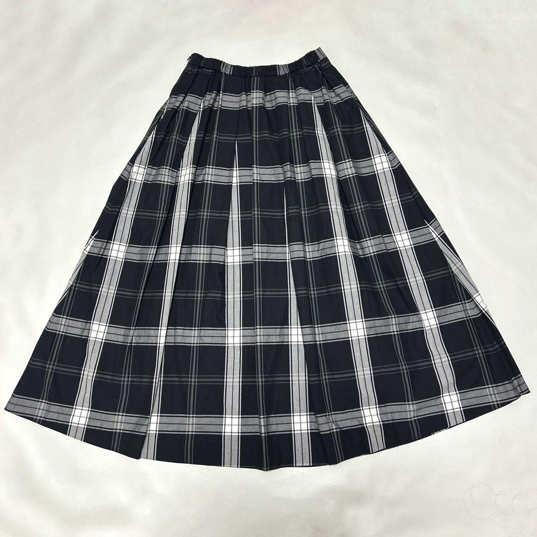 【30％OFF】 美品✨かぐれ 23ss オーガニックチェックタックスカート ロング スカート