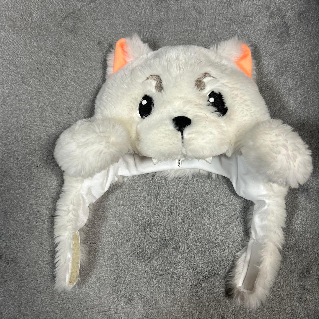 アニメ銀魂 犬のさだはるの顔デザインのぬいぐるみかぶり物の ふわふわ帽子 アニメ銀魂 犬のさだはるの顔デザインのぬいぐるみかぶり物の ふわふわ帽子