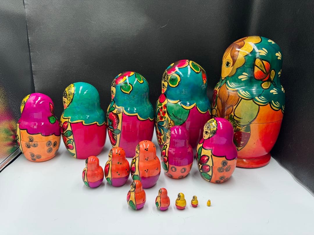 月末セール‼️ソビエト　アンティーク　マイダン地方　マトリョーシカ　15組　現状