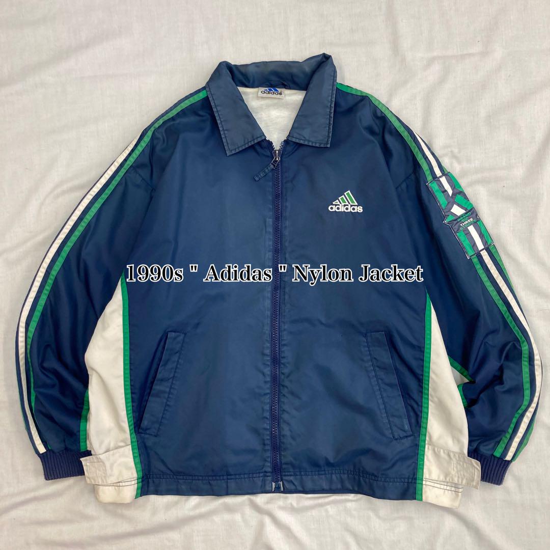 1990s vintage adidas／ナイロンジャケット 襟付き レア 5,676円