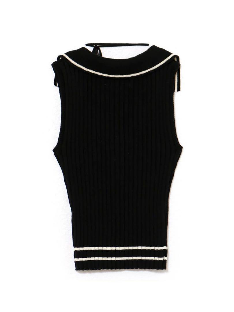 トップス andmary Ami line tops black