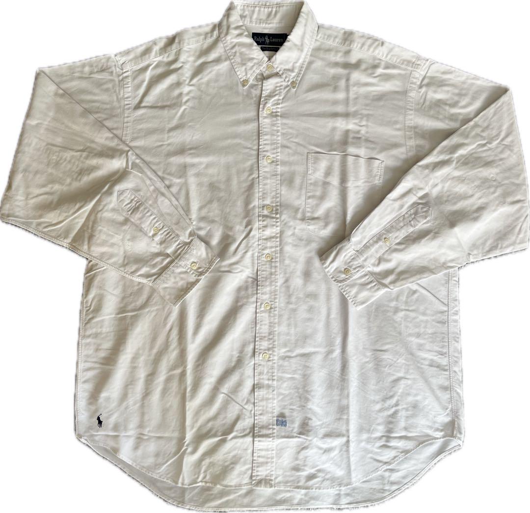 裾ポニーなし【希少】90s ラルフローレン Big Oxford シャツ L