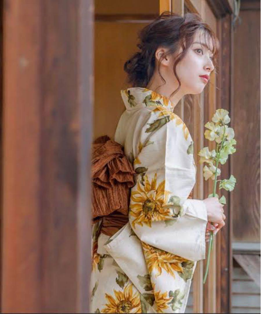 【美品】dita ディータ 浴衣セット 帯付き 夏色の向日葵しらべ