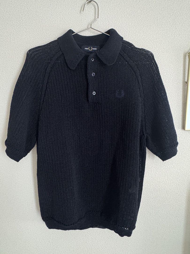 FRED PERRY ブラック サマーニット ポロシャツ