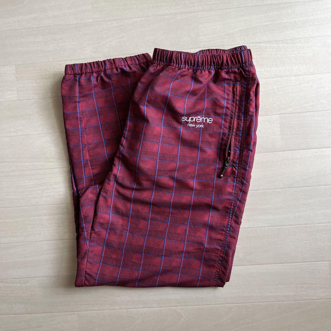 Supreme チェック柄 トラックパンツ ナイロンパンツ Mサイズ