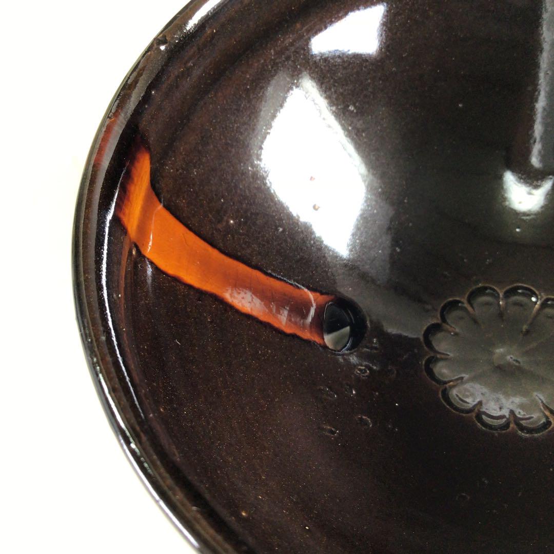 瀬戸焼　洞山窯　亀井清市作　 天目菊花　抹茶茶碗　茶道具　茶道 R197 茶碗 『洞山窯 亀井清市造』『菊花天目茶碗』 抹茶碗