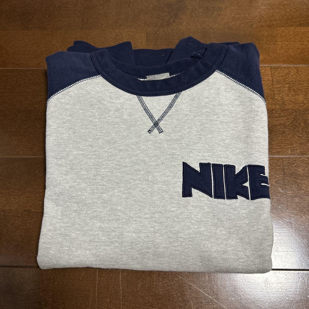 大人気新品  美品】90's NIKE L ラグラントレーナー スウェット ゴツナイキ トップス