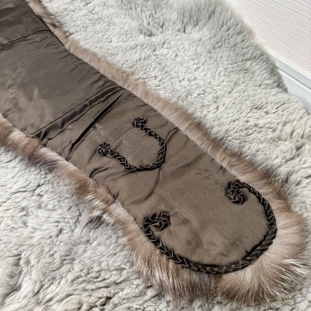 美品  フォックスファー  ショール
