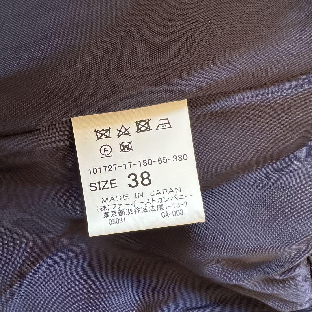 美品【ANAYI】 アナイ ノーカラースプリングコート ネイビー 38