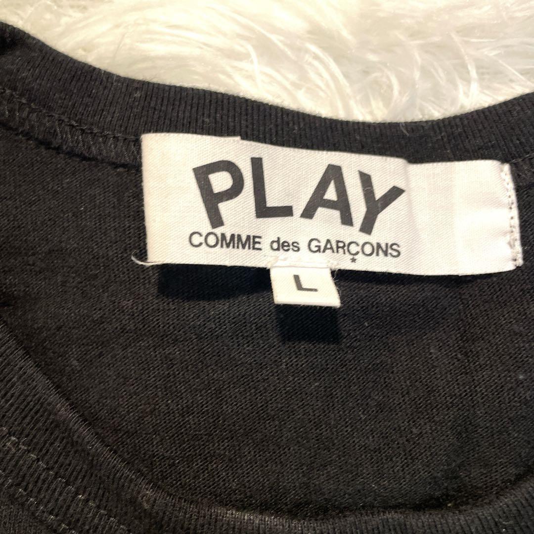 美品！PLAYコムデギャルソンTシャツ　ブラック　レディースLサイズ　Wハート