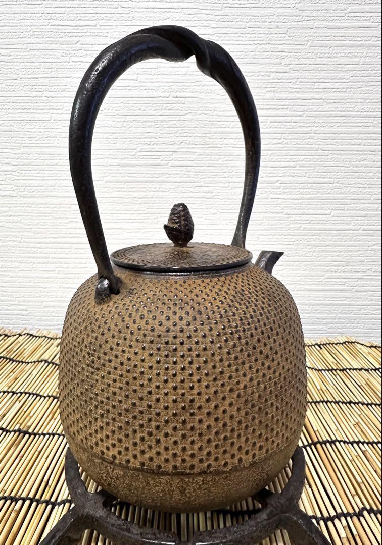 未使用、保管品　南部照光堂(照亦製作所)作１２型棗　南部鉄瓶　南部鉄器　調理器具