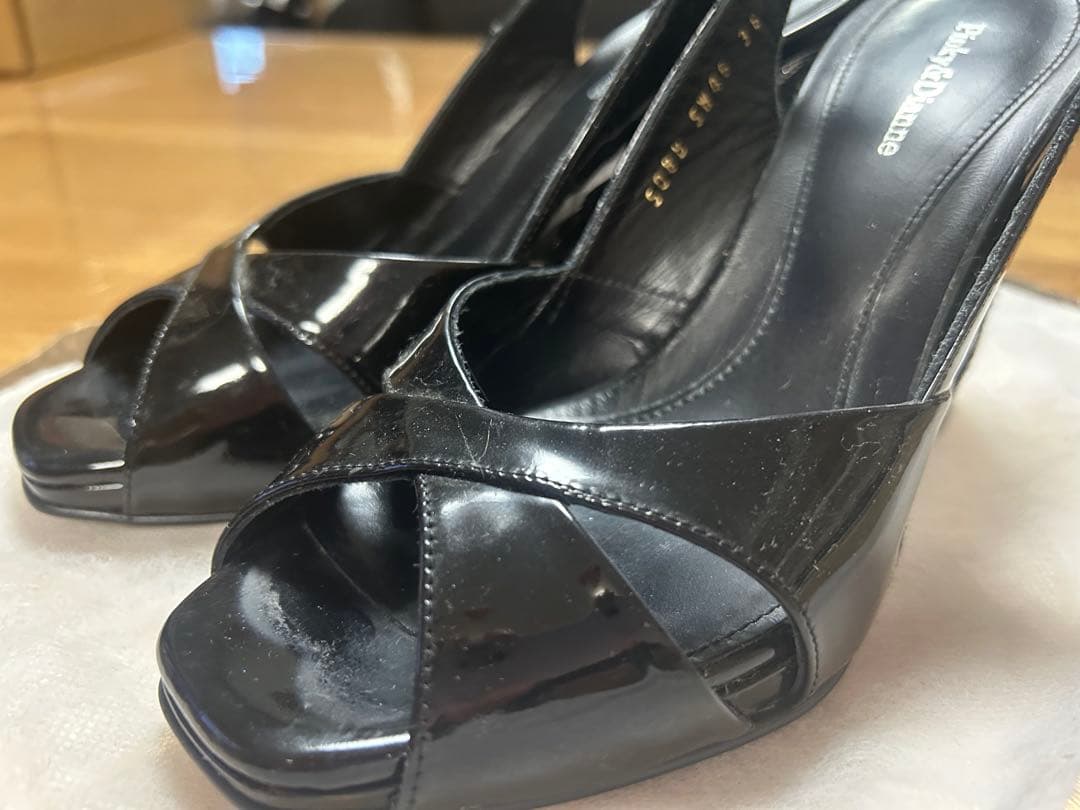 Pinky & Dianne ブラック サンダル 36