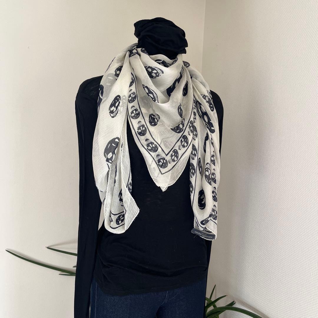 ALEXANDER McQUEEN スカーフ スカル シルク