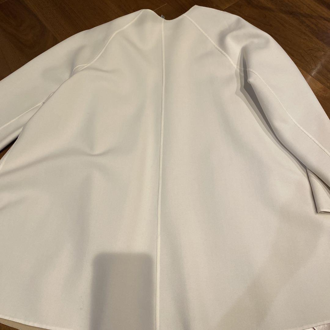 【美品】アナイ　スプリングコート　ノーカラーアイボリー系　３６