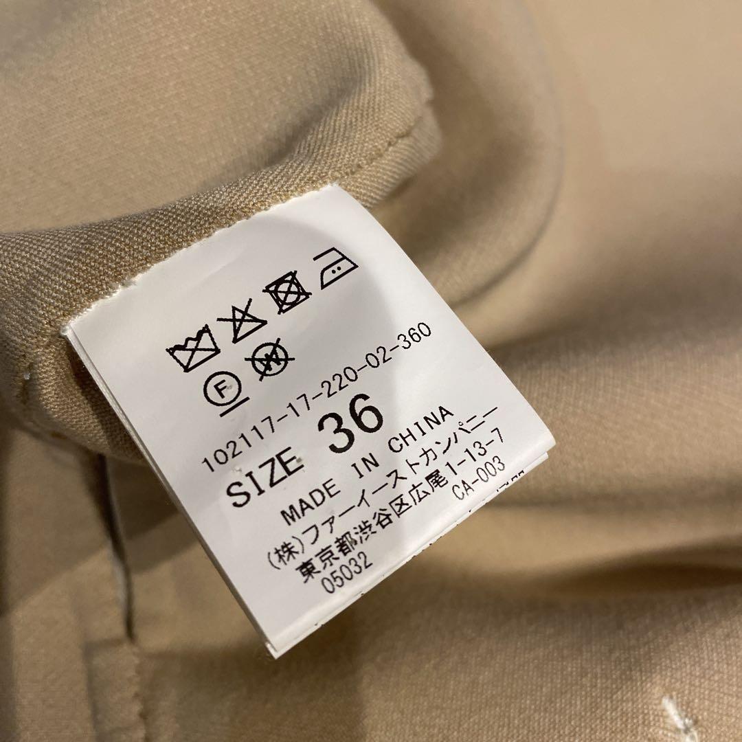 【美品】アナイ　スプリングコート　ノーカラーアイボリー系　３６