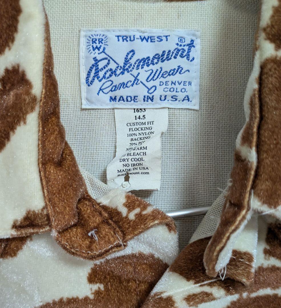 【値下げ中】ロックマウント ウエスタンシャツ　70s ヴィンテージ 牛柄