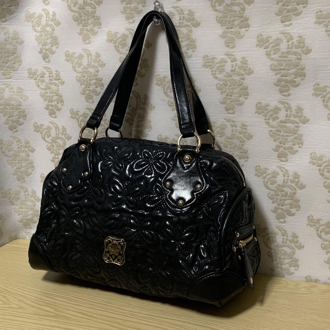 ANNA SUI レザーバッグ ネイビー 蝶モチーフ 新品アナスイショルダーバッグ 蝶のモチーフ