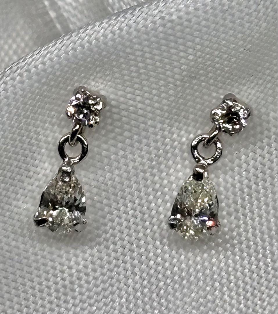 大人スマート綺麗を撒き散らす☆高品質ダイヤピアス☆プラチナ