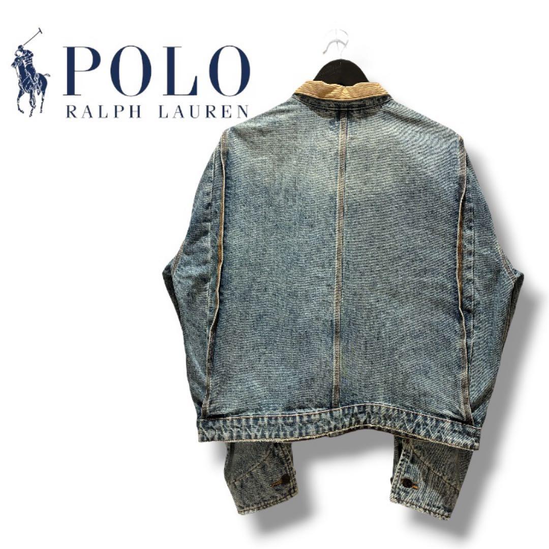 USA製 ポロラルフローレン 襟 コーデュロイ デニムジャケット 48 USA製 ポロラルフローレン 襟 コーデュロイ デニムジャケット 48