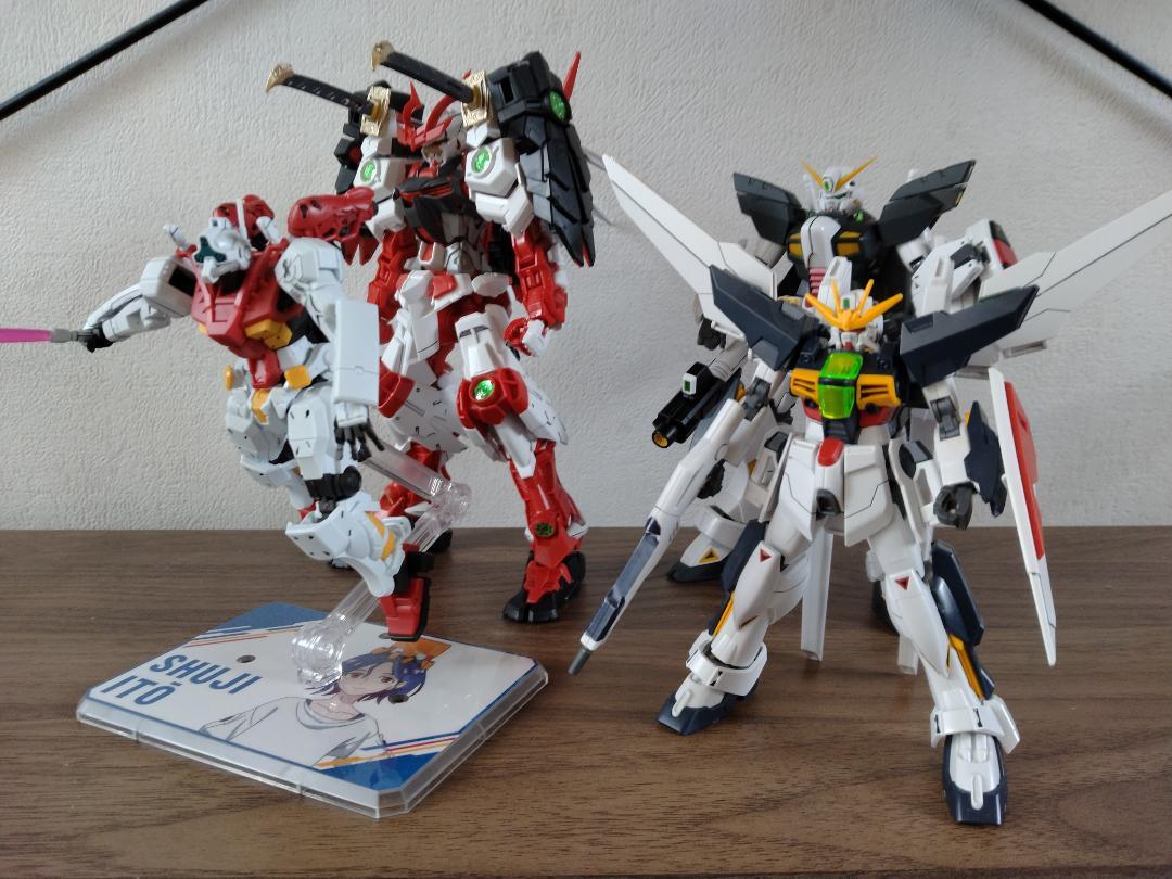 MG戦国アストレイ クラスターガンダム HGゲルググ等　ガンプラ完成品セット