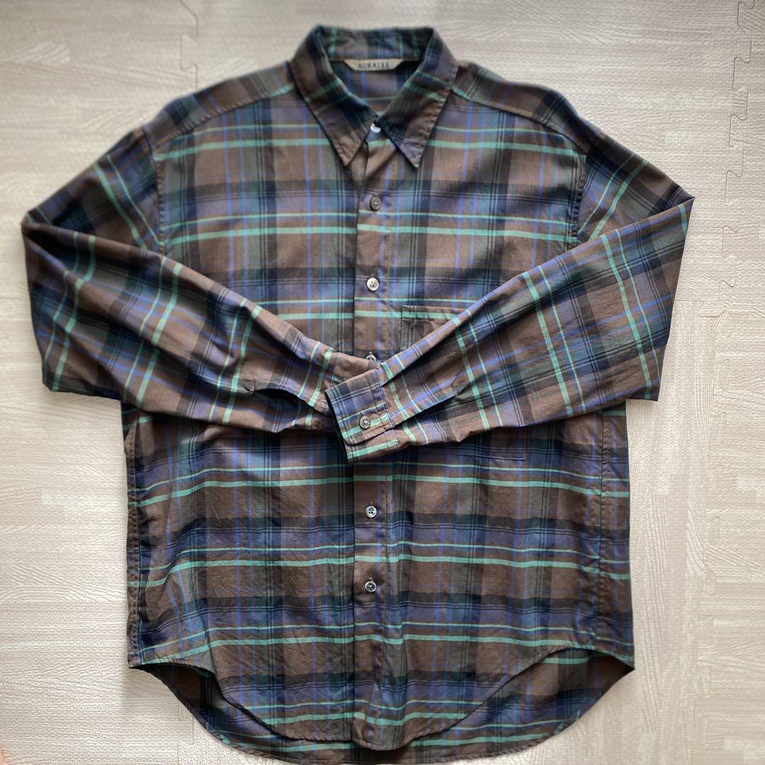 AURALEE super light wool check shirtサイズ1