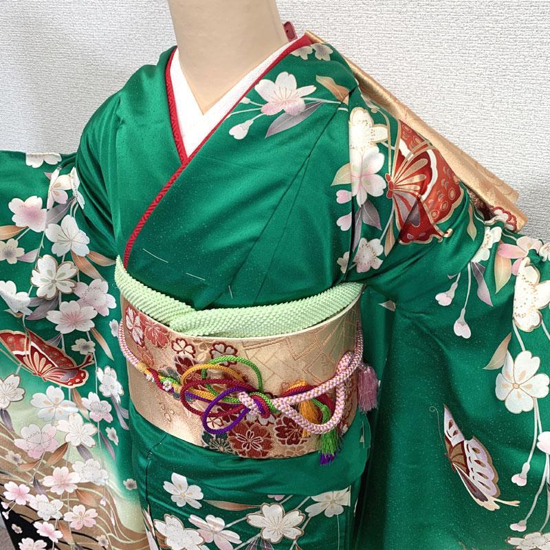 K0596 新古品 仮絵羽 正絹 金彩 蝶々 振袖 K0596 新古品 仮絵羽 正絹 金彩 蝶々 振袖 - メルカリ