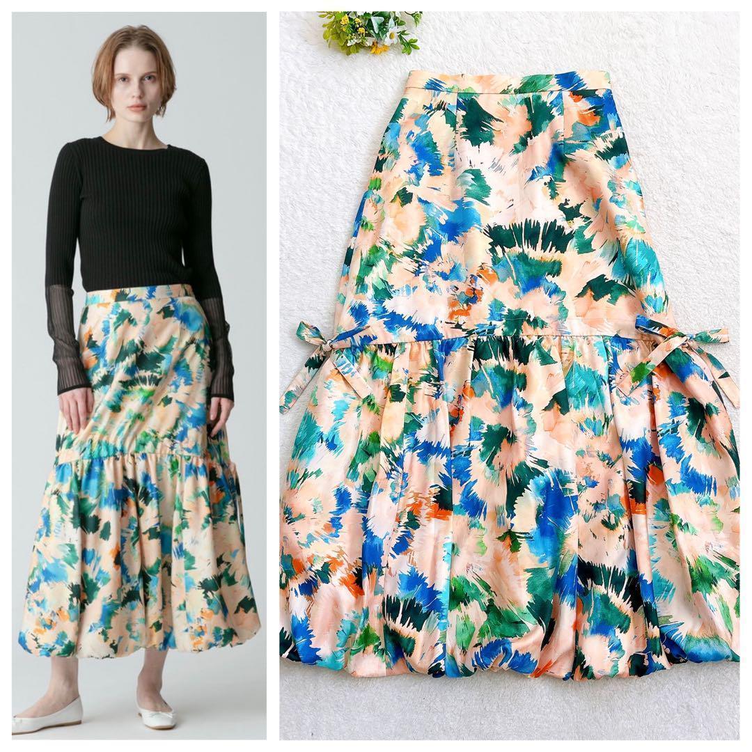 美品24SS allureville スイサイフラワーキリカエバルーンスカートスカート