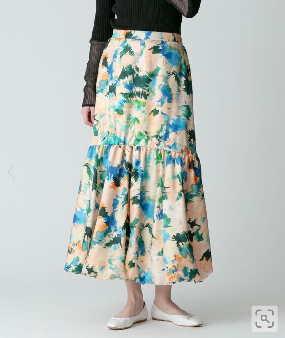 美品24SS allureville スイサイフラワーキリカエバルーンスカート