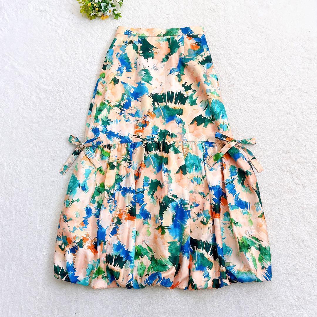 美品24SS allureville スイサイフラワーキリカエバルーンスカート