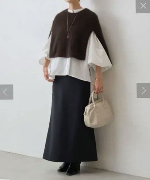 ビアズリー ファーニットポンチョFREE SIZE・BEARDSLEY WWW_MORNINGWALKER_COM