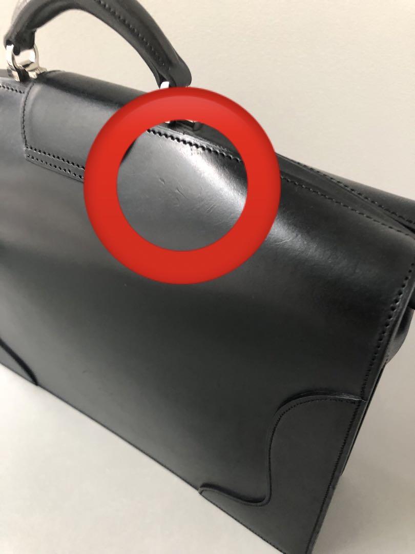 【美品】万双 ダレスバッグ　ブライドル 二つマチダレス