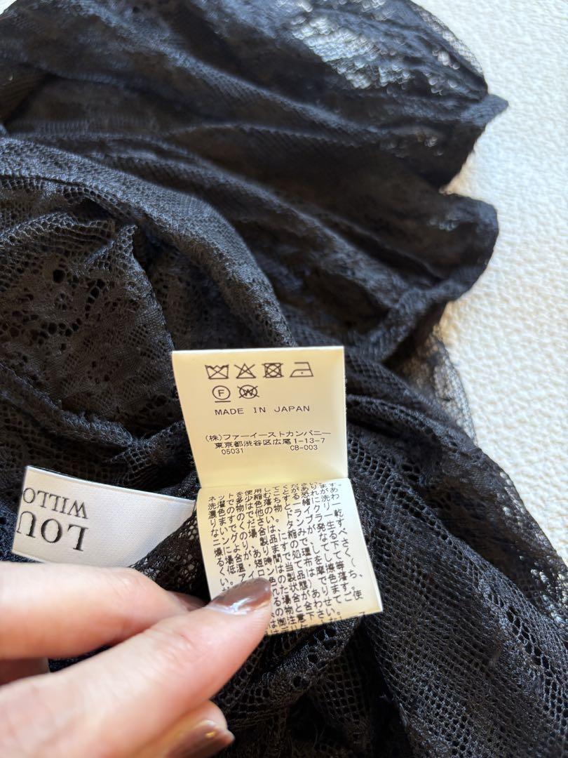 ルルウィルビー　ワンピース　M 総レース　黒　長袖　インナー付き ブラック ルルウィルビー ワンピース M 総レース 黒 長袖 インナー付き