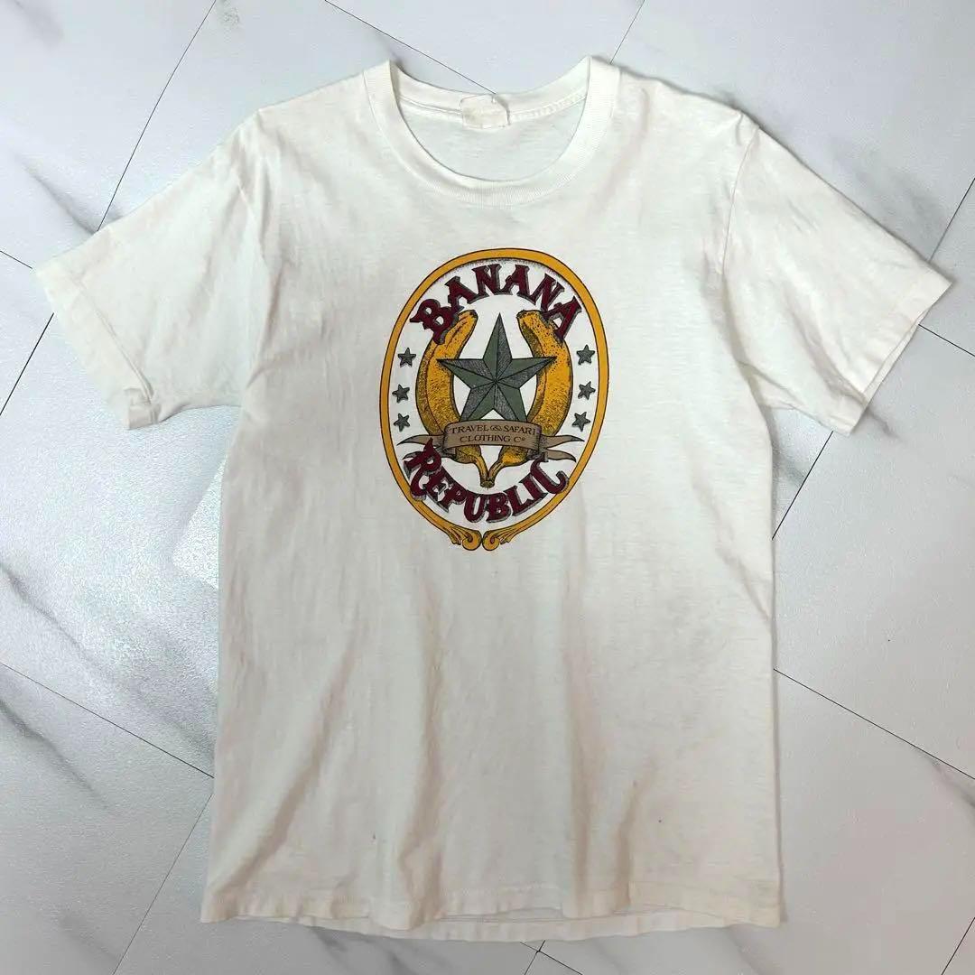 80s〜90s BANANA REPUBLIC 半袖プリントTシャツ Mサイズ