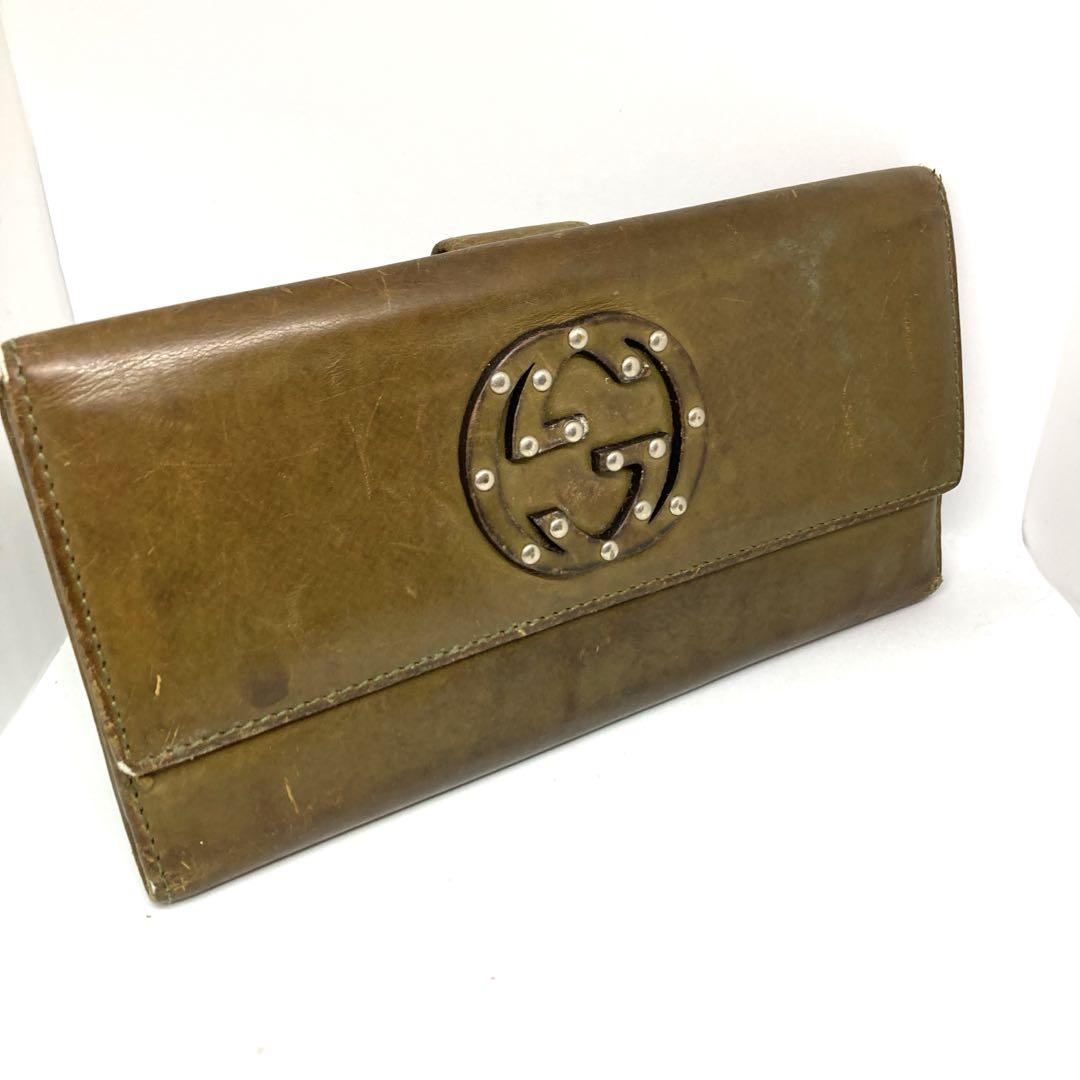 GUCCI GGキャンバス 長財布 GUCCI 長財布 GGキャンバス インターロッキング レザー 23184